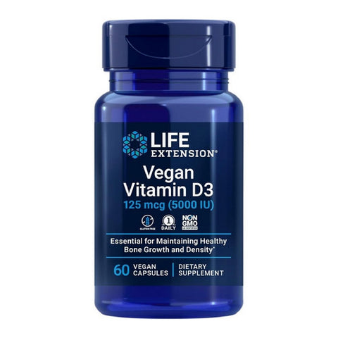 Life Extension, Vegan Vitamin D3, 125 mcg (5000 IU), 60 Caps