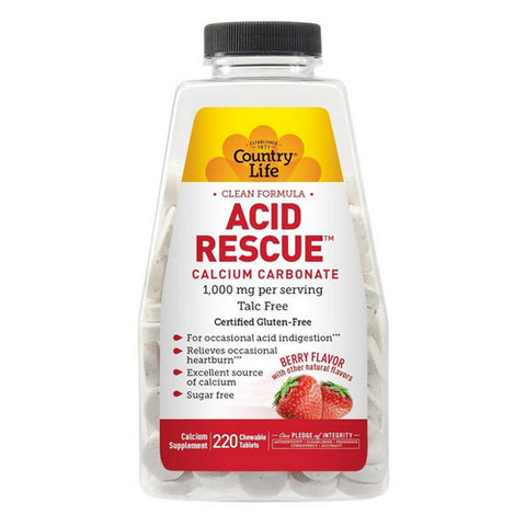 Country Life, Acid Rescue Berry Chewable, 220 Count