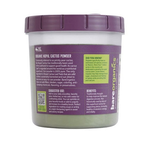 Bare Organics, Nopal Cactus Powder, 8 Oz Bare Organics