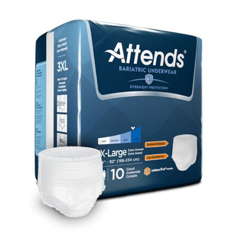 Attends, Absorbent Underwear 3X-Large, Pack Of 10
