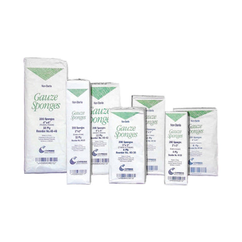 Sunmark, Cypress NonSterile Gauze Sponge 4 x 4 Inch, Pack Of 200