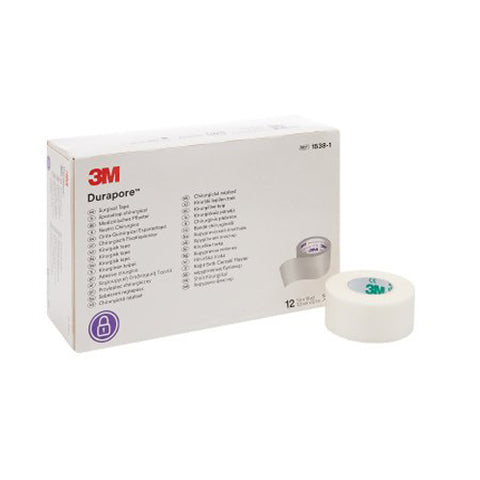3M, Durapore Silk-Like Cloth Medical Tape 1 Inch x 10 Yard White, 1 Roll