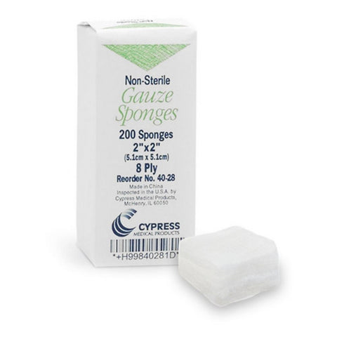 Sunmark, Cypress NonSterile Gauze Sponge 2 x 2 Inch, Box Of 200