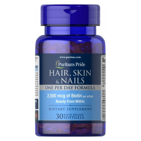 Puritan's Pride, Hair, Skin & Nails One Per Day Formula, 30 Softgels