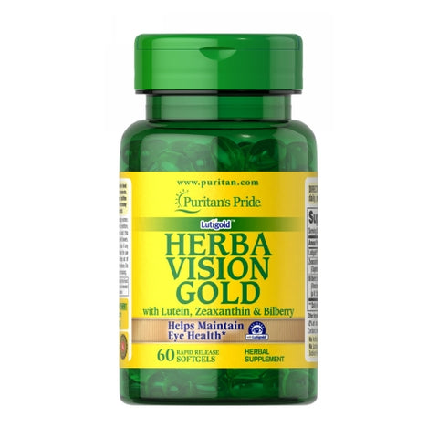 Puritan's Pride, Herbavision Gold with Lutein  Bilberry and Zeaxanthin, 30 Capsules