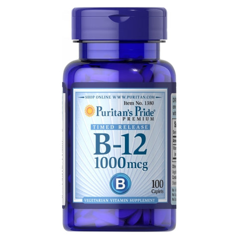 Puritan's Pride, Vitamin B-12 1000 mcg Timed Release, 100 Caplets