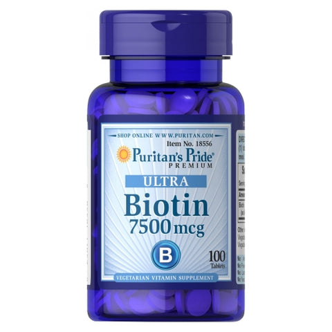 Puritan's Pride, Biotin, 7500 mcg, 100 Tablets