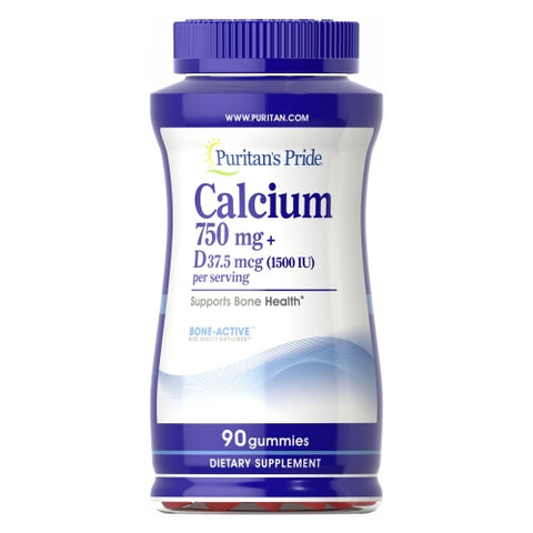 Puritan's Pride, Calcium + Vitamin D Gummies, 1500 IU, 90 Gummies