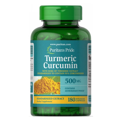 Puritan's Pride, Turmeric Curcumin, 500 mg, 180 Capsules