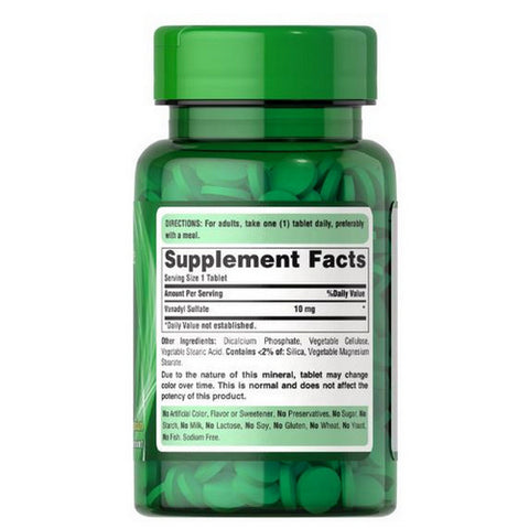 Puritan's Pride, Vanadyl Sulfate, 10 mg, 120 Tablets