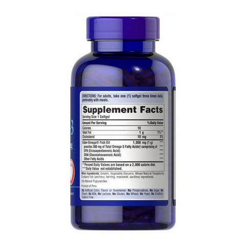 Puritan's Pride, Omega-3 Fish Oil, 1000 mg, 250 Softgels