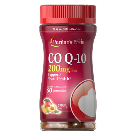 Puritan's Pride, CoQ-10 Peach Mango Gummies, 200 mg, 60 Gummies