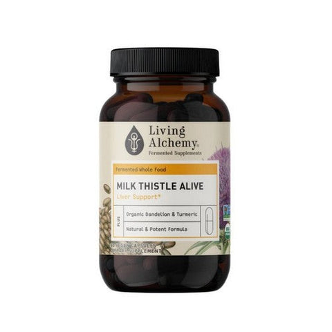 Living Alchemy, Fermented Milk Thistle Normalises Liver Function And Detoxification, 60 Caps Living Alchemy