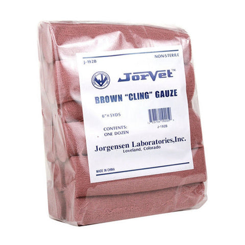Brown Cling Gauze - 6" x 5 yds 12 Count by Jorvet