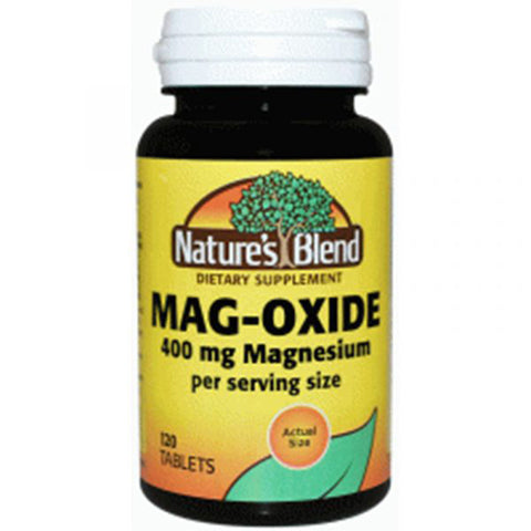Nature's Blend, Mag - Oxide, 400 Mg, 120 Tabs