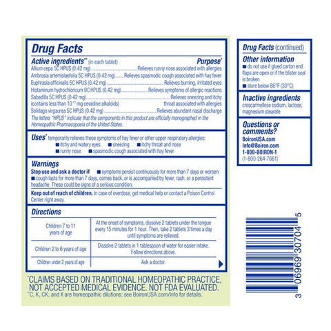 Boiron, Allegy Calm Kids, 60 Tabs