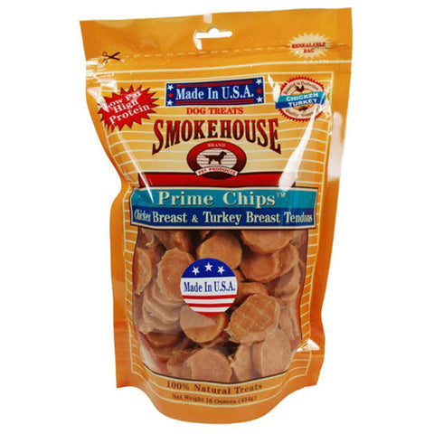 Prime Chips Dog Treats Chicken Turkey Chicken & Turkey, 1 Each/16 Oz by Smokehouse