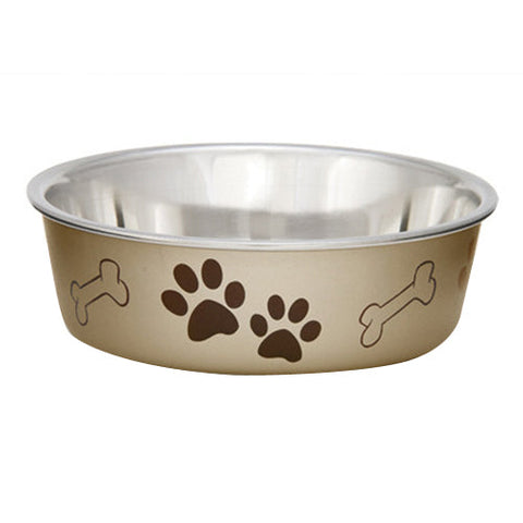 Loving Pets Metallic Dog Bowl Champagne, 1 Each/Large by Loving Pets