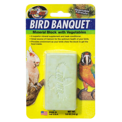 Zoo Med Bird Banquet Vegetable Formula Mineral Block Green, 1 Each/5 Oz, Large by Zoo Med