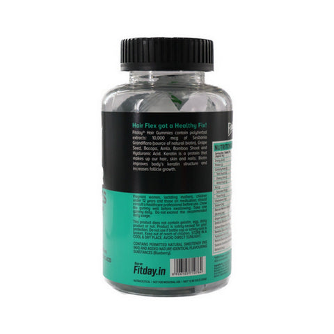 Fitday, Fitday Hair Gummies, Blueberry Flavour 30 Chewable Gummies
