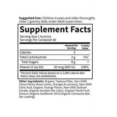 Garden of Life, Kids Organic Vitamin D3 Orange, 60 Gummies