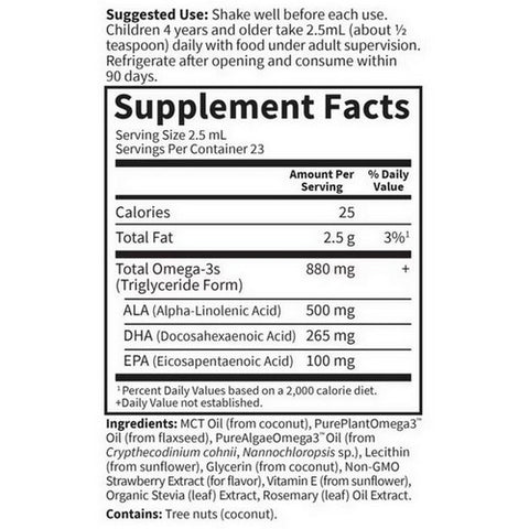 Garden of Life, Kids Plant Omega-3 Liquid Strawberry, 2 Oz