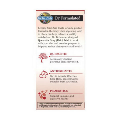 Garden of Life, Dr. Formulated Quercetin Drop Uric Acid, 60 Tabs