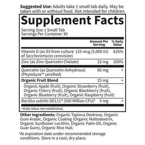 Garden of Life, Dr. Formulated Vitamin D3 and Zinc, 5000 IU, 30 Tabs