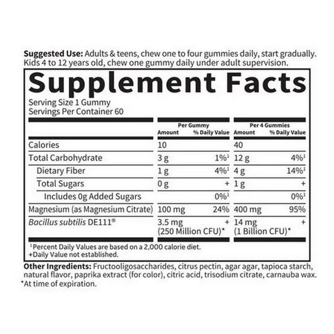 Garden of Life, Dr. Formulated Magnesium with Pre and Probiotics Raspberry, 60 Gummies