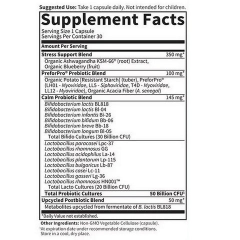 Garden of Life, Dr. Formulated Probiotics Calm, 50 Billion, 30 Caps