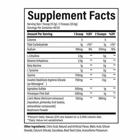 Raw Nutrition, Pump Non-Stim Pre-Workout Raspberry Lemonade, 16.57 Oz Raw Nutrition