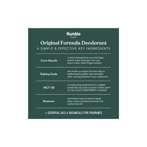 Humble Brands, Deodorant Original Formula Black Spruce, 0.5 Oz Humble Brands