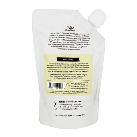 Moon Valley Organics, Foaming Herbal Hand Soap Concentrate Unscented, 10.7 Oz
