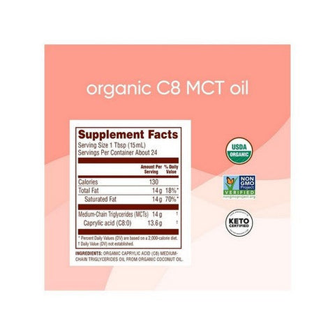 Nutiva, Organic C8 MCT Oil, 12 Oz Nutiva