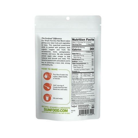 Sunfood Superfoods, Simple Nutrition Red Blend, 4 Oz