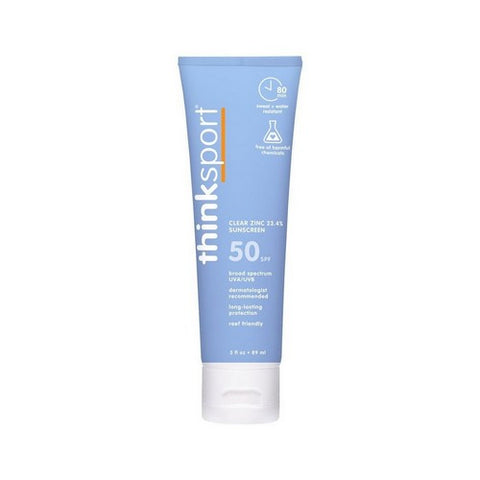 ThinkSport, Clear Zinc Sunscreen Spf 50, 3 Oz