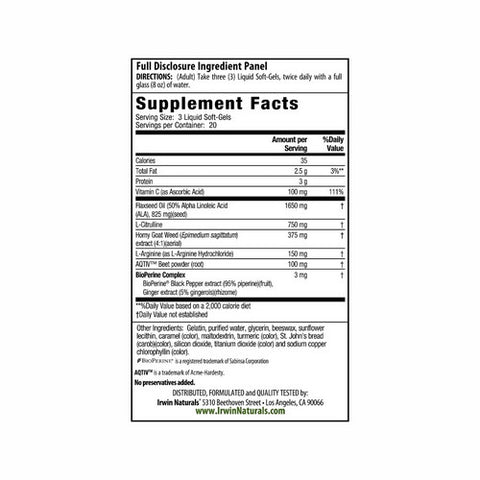 Irwin Naturals, L-Citrulline + L-Arginine, 180 Softgels