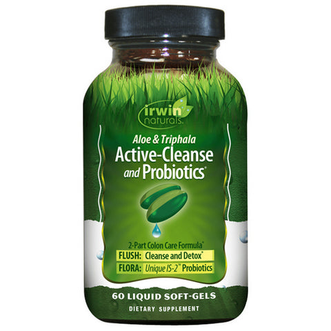 Irwin Naturals, Aloe And Triphala Active-Cleanse & Probiotics, 60 Softgels