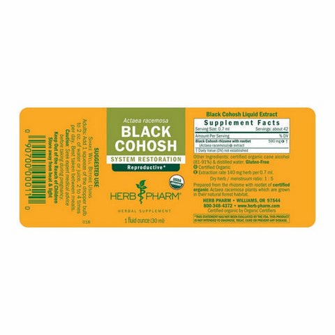 Herb Pharm, Black Cohosh, 1 Oz Herb Pharm