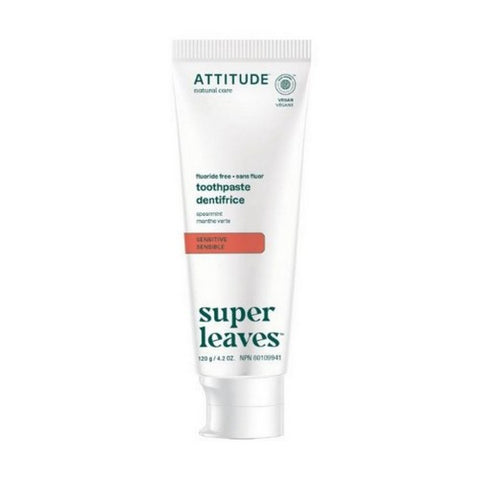 Attitude, Toothpaste Fluoride Free Sensitive Spearmint, 120 Grams