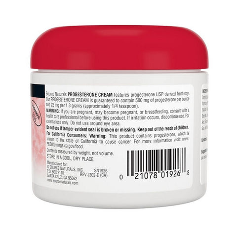Source Naturals, Progesterone Cream, 4 Oz