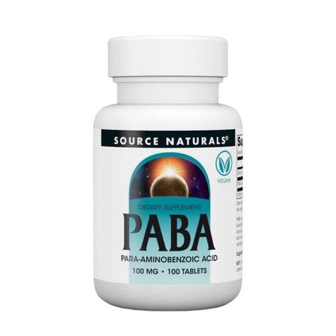 Source Naturals, PABA, 100 mg, 100 Tabs Source Naturals