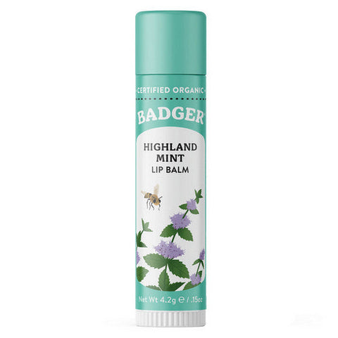 Badger Balm, Highland Mint Lip Balm Stick, .15 Oz Badger Balm