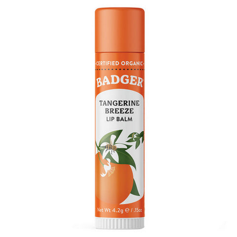 Badger Balm, Tangerine Breeze Lip Balm Stick, .15 Oz