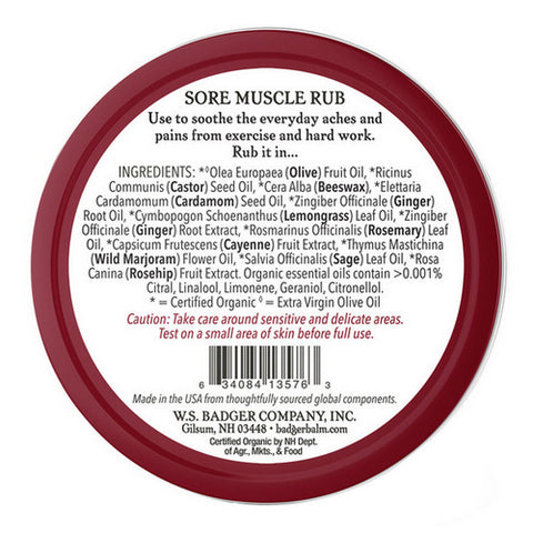 Badger Balm, Sore Muscle Rub Tin, .75 Oz