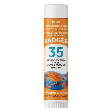 Badger Balm, SPF 35 Kids Mineral Sunscreen Face Stick, .65 Oz Badger Balm