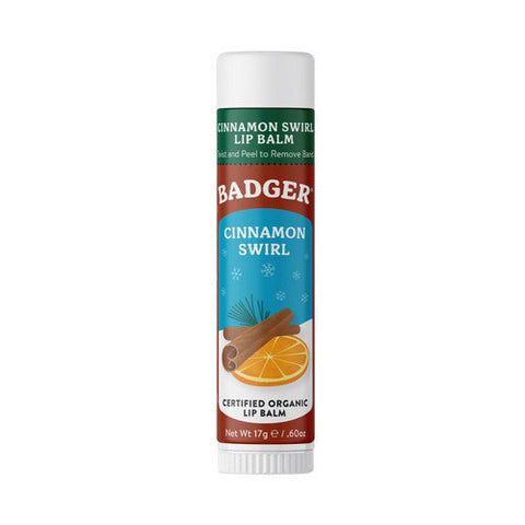Badger Balm, Holiday Jumbo Lip Balm Cinnamon Swirl, .6 Oz Badger Balm