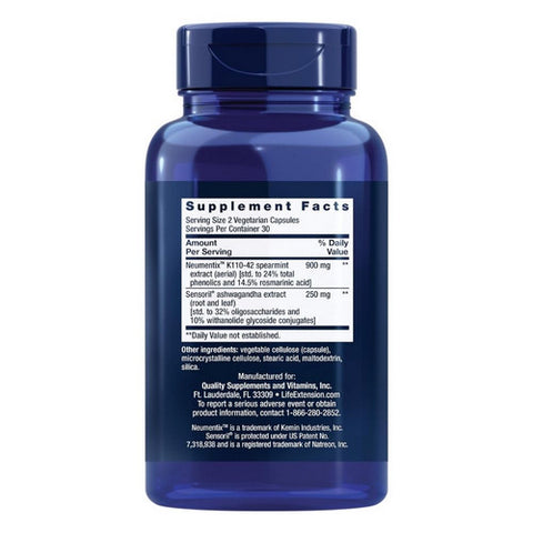 Life Extension, Ashwagandha Plus Calm & Focus, 60 Caps