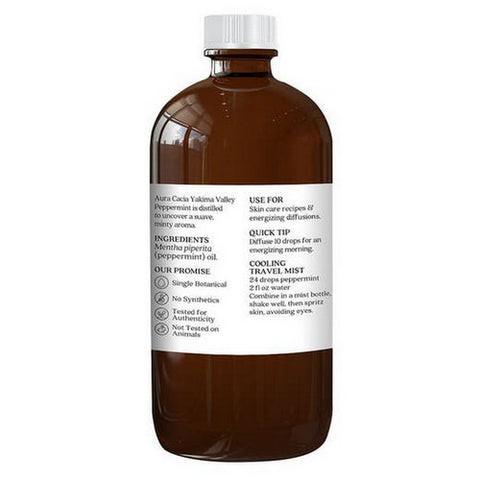 Aura Cacia, Peppermint Essential Oil, 16 Oz
