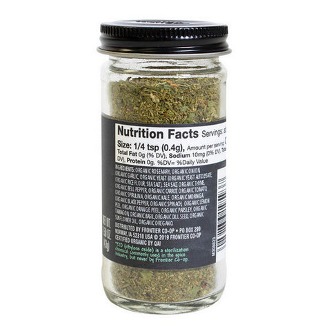 Frontier Coop, Organic Green Harvest Seasoning, 1.5 Oz